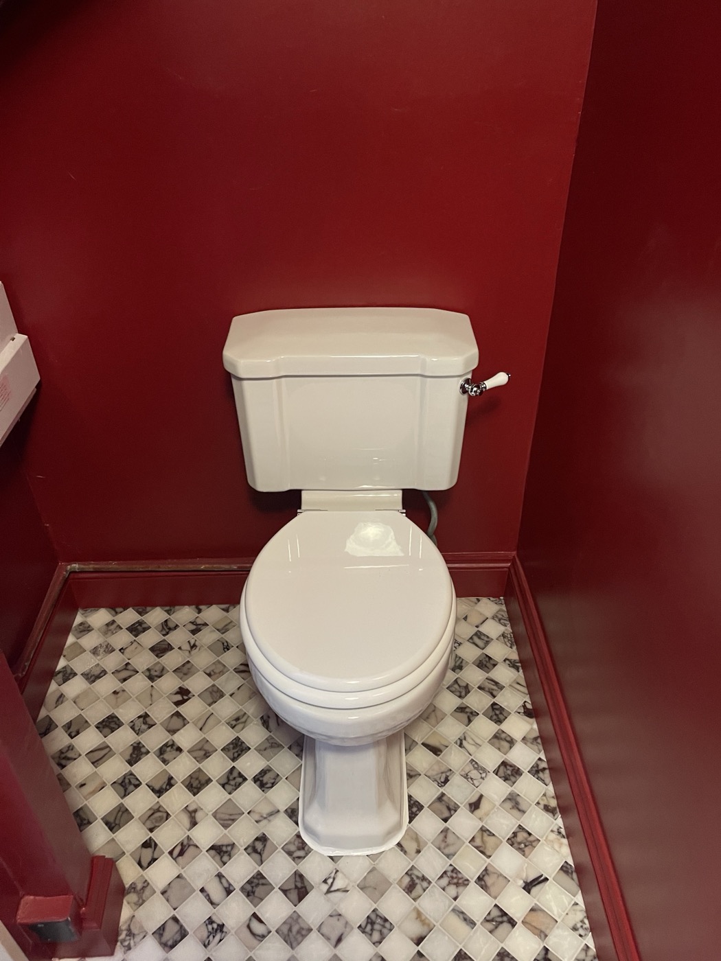 Traditional close-coupled WC with mosaic tiled floor, Mill Hill NW7